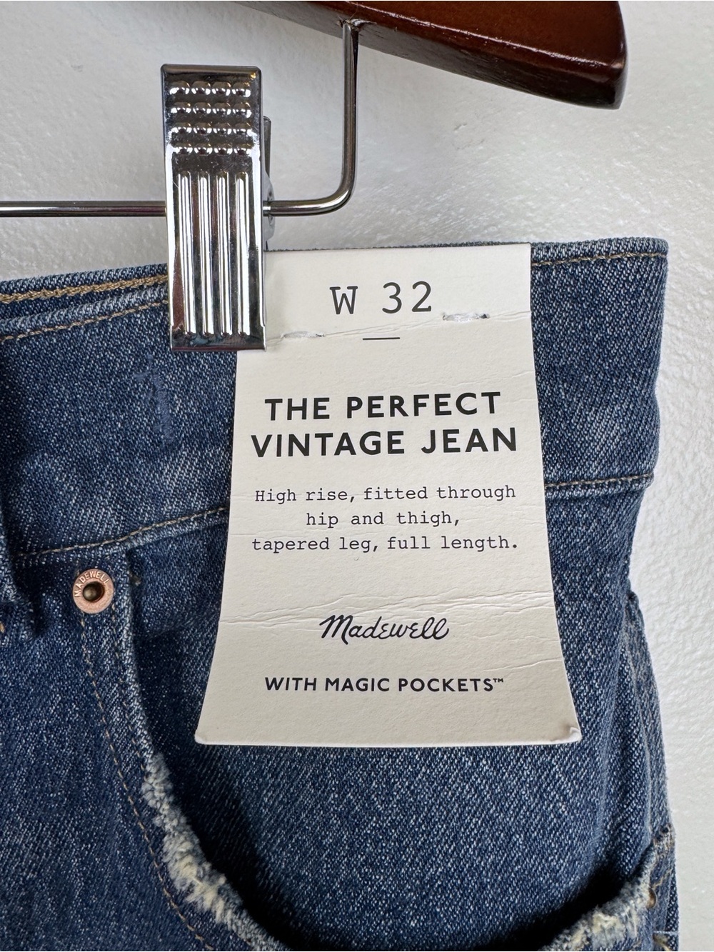 Madewell Perfect Vintage High Rise Jeans Pickaway Wash Plus Size 32 NWT - Picture 6 of 11